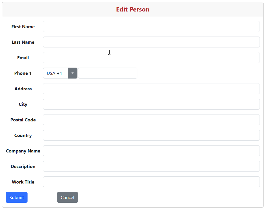 Edit Person Form