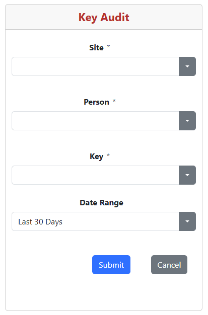 Key Audit Trail Form