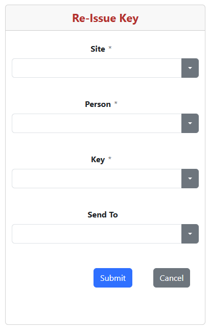 Re-Issue Key Form