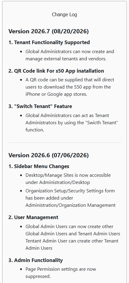 SOC Manager Change Log